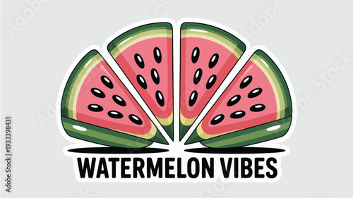 Vibrant watermelon slices with refreshing summer vibes