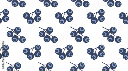 Dark blueberry pattern on white background for design and decoration