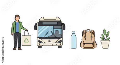 A tranquil young woman with closed eyes is depicted amidst a potted plant, an empty chair, and a teacup, exuding a sense of peace and mindfulness.