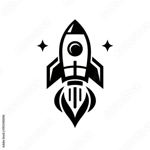 Sleek Black Rocket Launching into Starlit Cosmos, Symbolizing Rapid Business Growth, Innovation, and Space Exploration – A Dynamic Icon for Startups, Technology Ventures, and Future Endeavors, Capturi