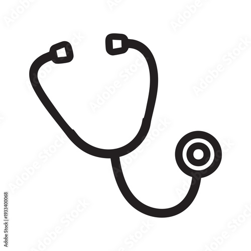 Stethoscope illustration on a simple background from a straightforward viewpoint