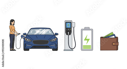 An angry woman with arms crossed shows frustration, accompanied by a lightning bolt, lucky cat, baseball cap, and a steaming coffee mug.