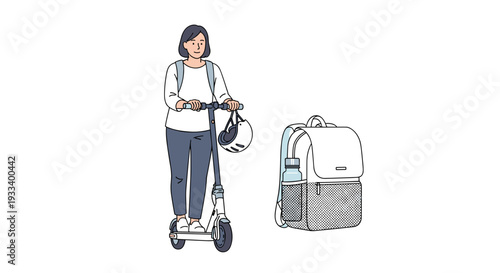 A smiling woman with glasses looks confident, surrounded by festive confetti, a sparkling star, and a steaming coffee mug.