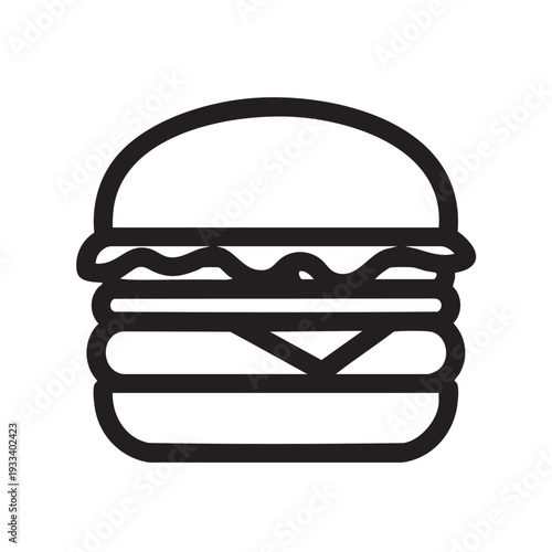 Illustration of a simple burger icon on a clean white background viewed from the front