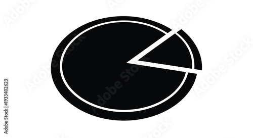 Black and white pie chart icon depicting a roughly 80 20 split