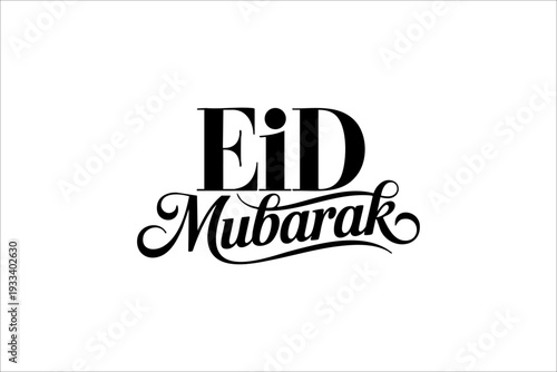 Elegant Eid Mubarak Serif and Script Typography Design