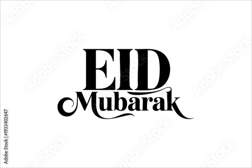 Elegant Eid Mubarak Serif and Script Typography Design