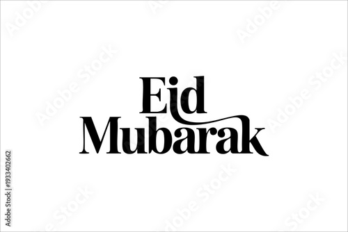 Elegant minimalist Eid Mubarak serif typography