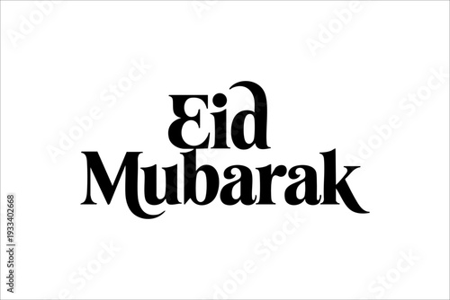 Elegant Eid Mubarak Serif and Script Typography Design