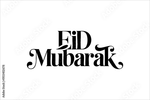 Elegant Eid Mubarak Serif and Script Typography Design
