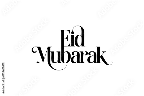Elegant minimalist Eid Mubarak serif typography