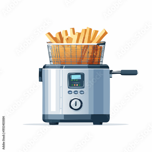 Deep fryer with french fries