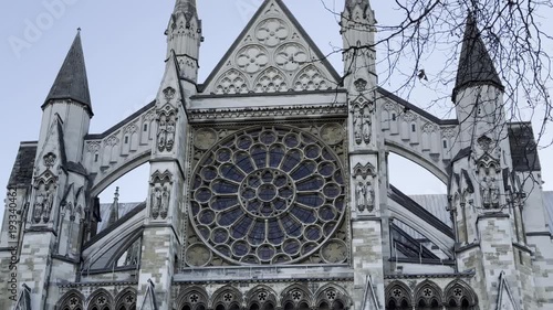 Wallpaper Mural The stunning facade of Westminster Abbey in London, UK. Gothic architecture and the iconic Rose Window. Torontodigital.ca