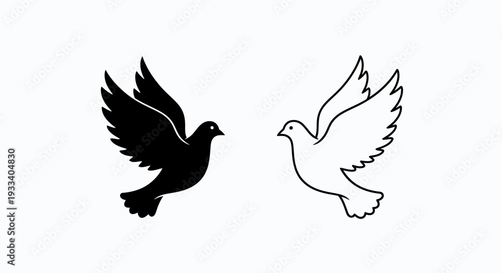 Obraz premium Doves flying together Vector