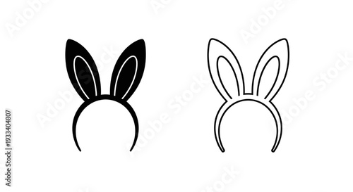 Black and white bunny ears Vector