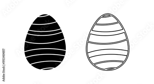 Elegant black and white egg Vector