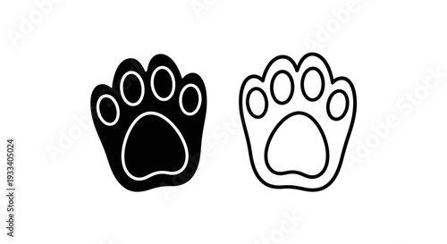 Black and white paws Vector