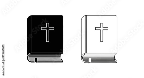 Black and white bible Vector