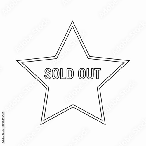 Sold Out Star Sign Icon.