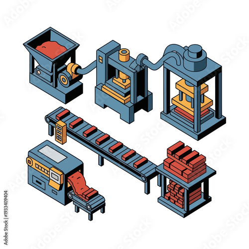 Industrial Manufacturing Machines and Conveyor System.