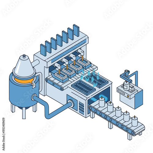Industrial Manufacturing Plant with Conveyor System.