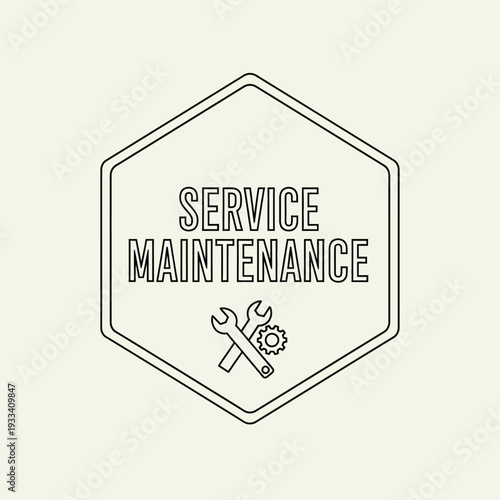 Service Maintenance Icon with Tools.