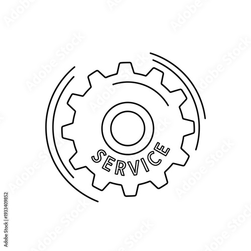 Gear with Service Text Inside.