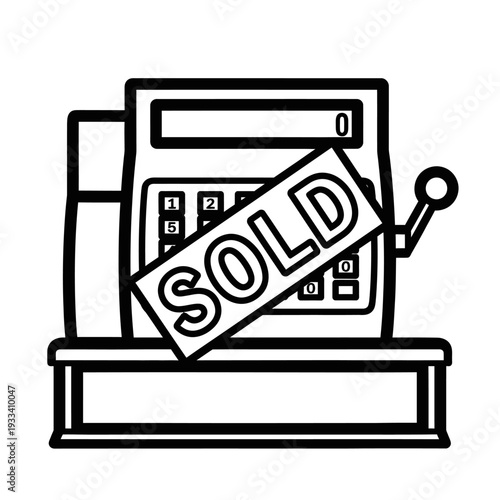 Slot Machine with Sold Sign.