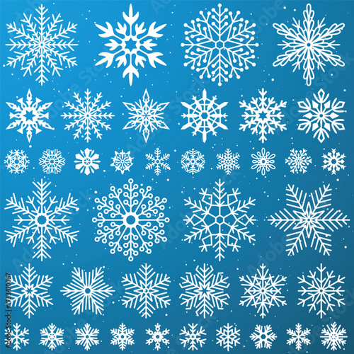 seamless snowflakes pattern on blue background