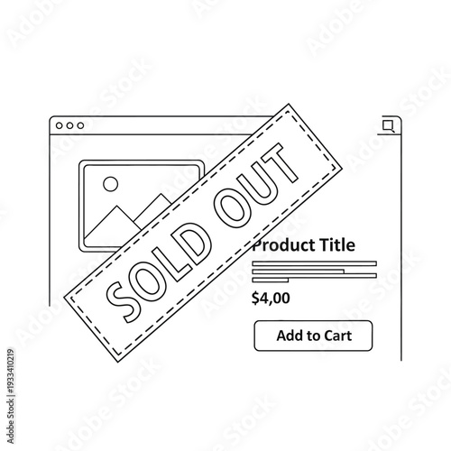 Sold Out Product Webpage Illustration.