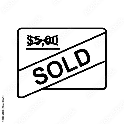Sold Sign with Five Thousand Dollars.
