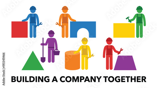 Diverse Team Collaboration: Workers Building a Company Together. Business Growth, Development & Teamwork Concept.