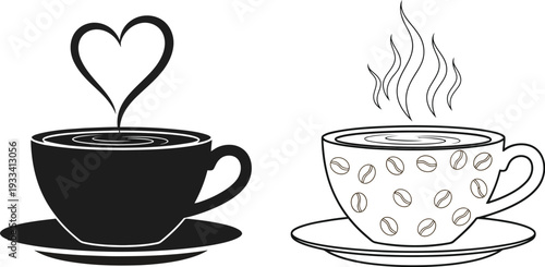 cup of coffee with beans