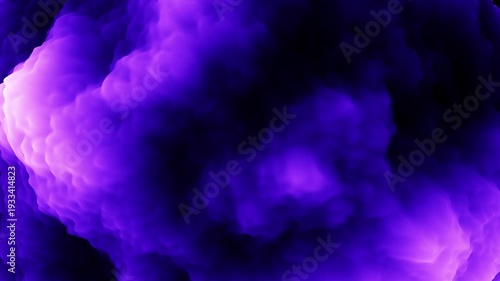 Abstract purple smoke cloud background with soft glowing light and swirling fog