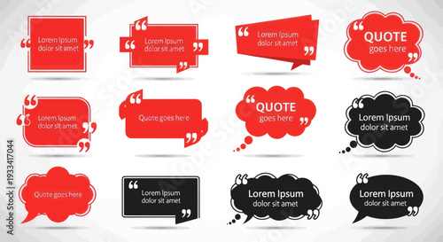 Red and Black Speech Bubbles - Quote Boxes Collection