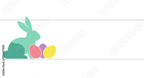Easter bunny silhouette with colorful eggs, perfect for spring holiday celebrations