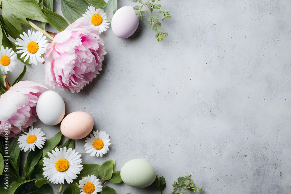 Obraz premium easter eggs and flowers