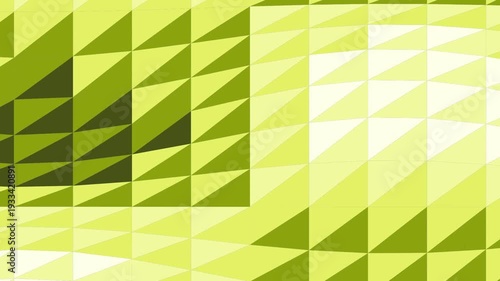 Geometric pattern of green triangles in varying shades.