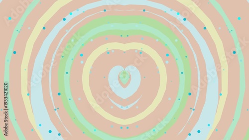 Colorful concentric circles with heart shape in the center.