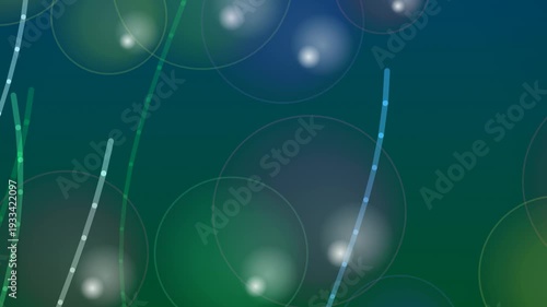 Glowing Orbs and Lines in Dark Background.