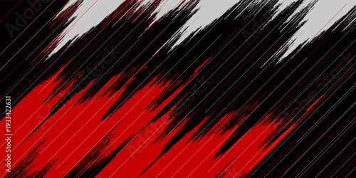 Sharp Modern Decorative black and red Grunge Brushstrokes for Background. Dots grain grunge