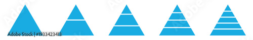 Pyramid infographic set.triangle pyramid chart. layer diagram. Development level infographic. Business graph.