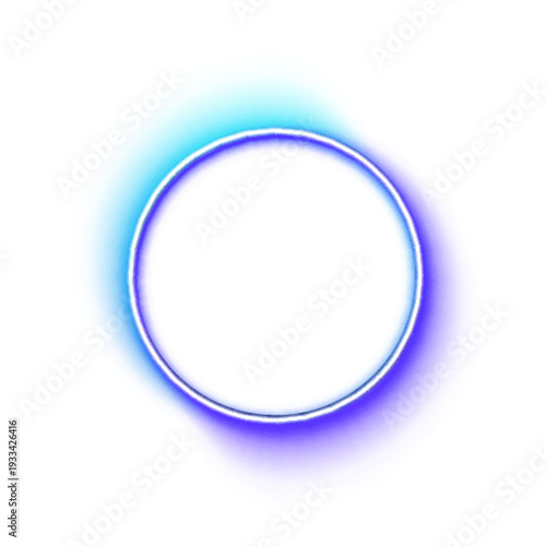 PNG gradient neon circle glows with soft blue and purple hues. Luminous edges create futuristic depth. Perfect for digital posters and banners.