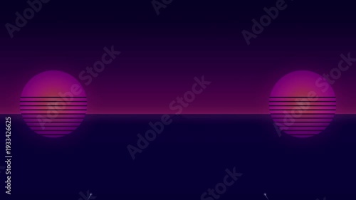 Retro Neon Lights Background Animation.