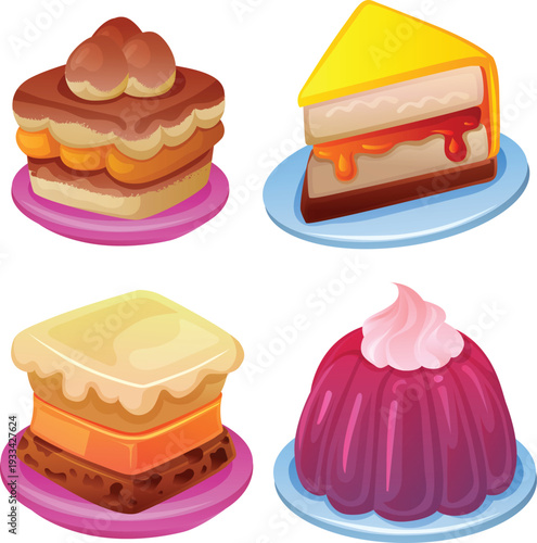 cake dessert sweet set collection