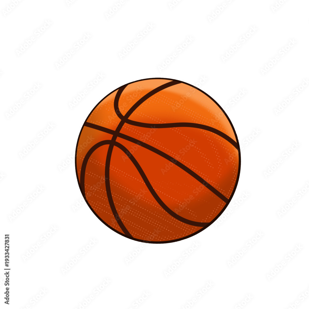 Fototapeta premium illustration of a basketball without a background