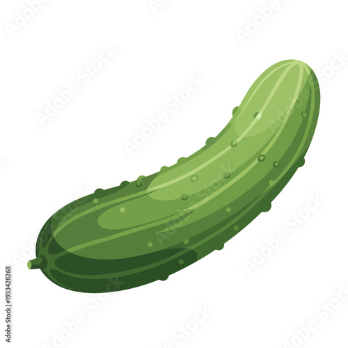 A vibrant green cucumber with a bumpy texture and distinct ridges, isolated on a white background.