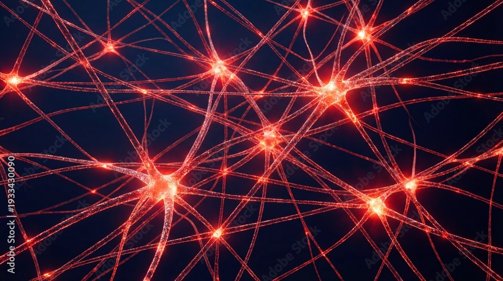 Obraz premium Cyber Neural Network Abstract Technology Wallpaper
