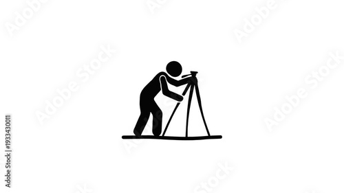 Video Photographer With Tripod Icon