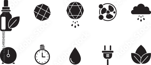 Collection of black representing natural and technology black and white nature